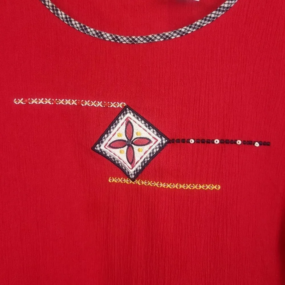Vintage Koret Red Sleeveless Top Size 28W - Picture 2 of 4